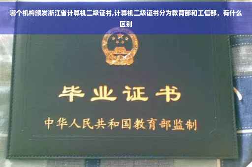 哪个机构颁发浙江省计算机二级证书,计算机二级证书分为教育部和工信部，有什么区别