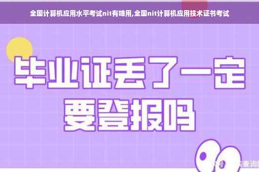 全国计算机应用水平考试nit有啥用,全国nit计算机应用技术证书考试