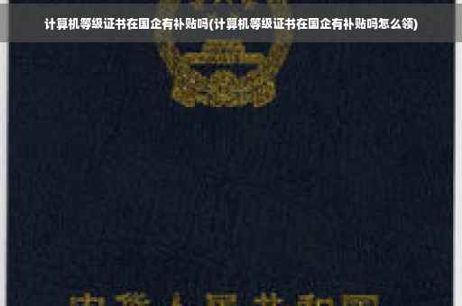 计算机等级证书在国企有补贴吗(计算机等级证书在国企有补贴吗怎么领)