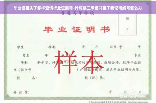 毕业证丢失了怎样查询毕业证编号-计算机二级证书丢了我记得编号怎么办