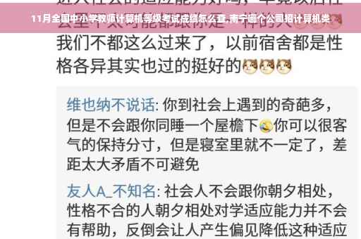 11月全国中小学教师计算机等级考试成绩怎么查,南宁哪个公司招计算机类