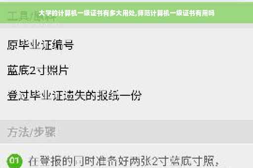 大学的计算机一级证书有多大用处,师范计算机一级证书有用吗