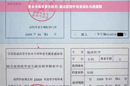 乘车卡每年多久补办-金水区初中毕业证补办流程图