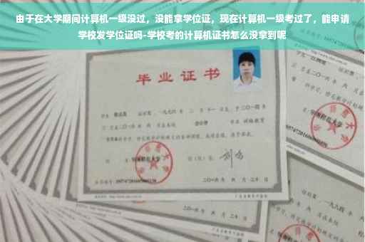 由于在大学期间计算机一级没过，没能拿学位证，现在计算机一级考过了，能申请学校发学位证吗-学校考的计算机证书怎么没拿到呢