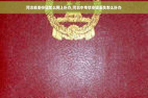 河北省身份证怎么网上补办,河北中专毕业证丢失怎么补办