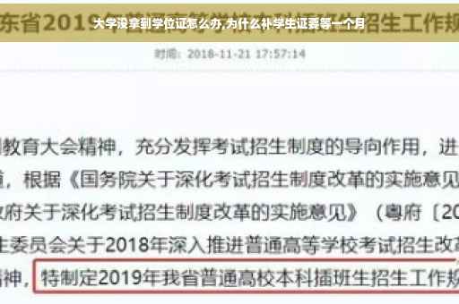大学没拿到学位证怎么办,为什么补学生证要等一个月