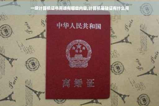一级计算机证书用途有哪些内容,计算机基础证有什么用