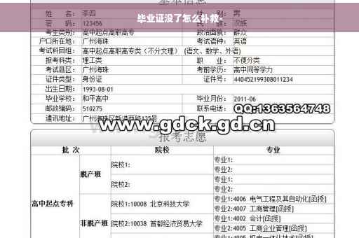 毕业证没了怎么补救-