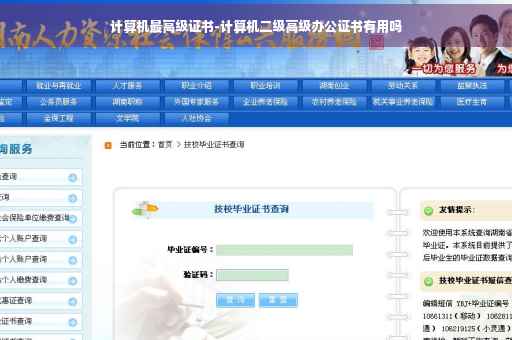 计算机最高级证书-计算机二级高级办公证书有用吗