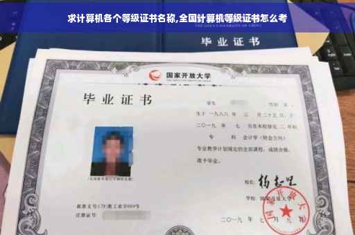 求计算机各个等级证书名称,全国计算机等级证书怎么考