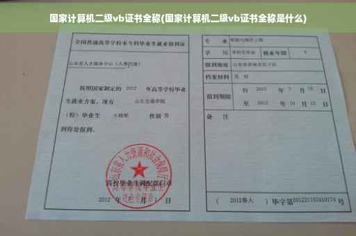国家计算机二级vb证书全称(国家计算机二级vb证书全称是什么)