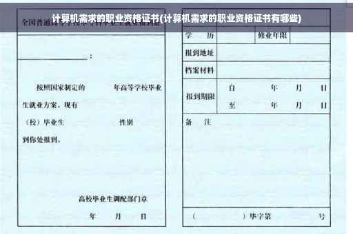 计算机需求的职业资格证书(计算机需求的职业资格证书有哪些)