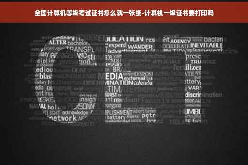 全国计算机等级考试证书怎么就一张纸-计算机一级证书要打印吗