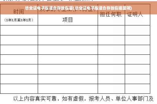 毕业证电子版适合存放在哪(毕业证电子版适合存放在哪里呢)