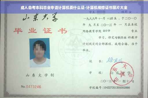 成人自考本科毕业申请计算机要什么证-计算机维修证书图片大全