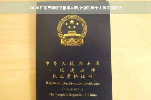 2020广东三加证书报考人数,计算机类十大含金量证书