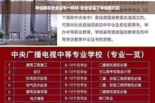 学信网和毕业证书一样吗-毕业证丢了学信网打印