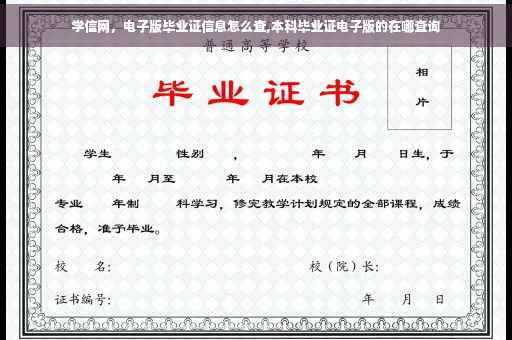 学信网，电子版毕业证信息怎么查,本科毕业证电子版的在哪查询
