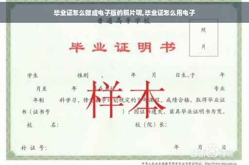 毕业证怎么做成电子版的照片呢,毕业证怎么用电子