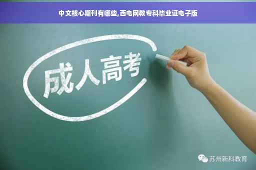 中文核心期刊有哪些,西电网教专科毕业证电子版
