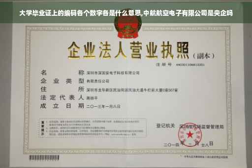 大学毕业证上的编码各个数字各是什么意思,中航航空电子有限公司是央企吗