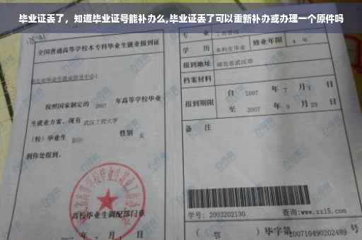 毕业证丢了，知道毕业证号能补办么,毕业证丢了可以重新补办或办理一个原件吗
