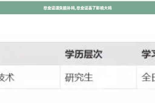 毕业证遗失能补吗,毕业证丢了影响大吗