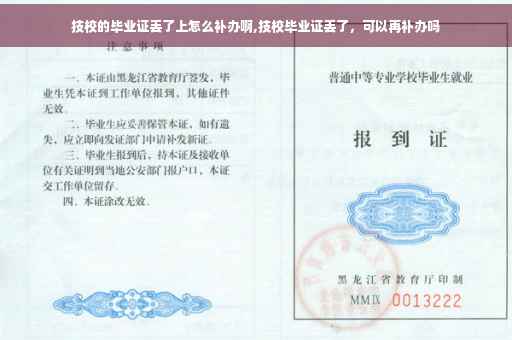 技校的毕业证丢了上怎么补办啊,技校毕业证丢了，可以再补办吗