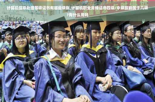 计算机信息处理等级证书有哪些级别,计算机职业资格证书四级/中级技能属于几级?有什么用吗