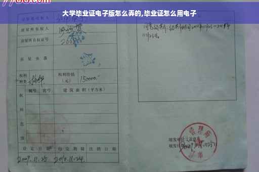 大学毕业证电子版怎么弄的,毕业证怎么用电子