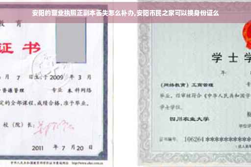 安阳的营业执照正副本丢失怎么补办,安阳市民之家可以换身份证么