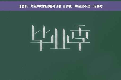 计算机一级证书考的是哪种证书,计算机一级证是不是一定要考