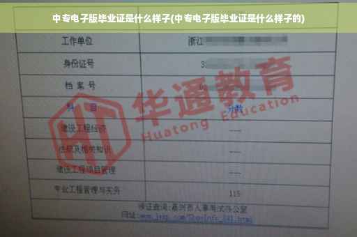 中专电子版毕业证是什么样子(中专电子版毕业证是什么样子的)