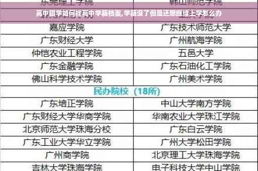 高中辍学如何找高中学籍档案,学籍没了但是还想继续上学怎么办