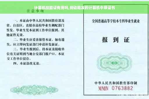 计算机技能证有用吗,劳动局发的计算机中级证书