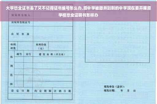 大学毕业证书丢了又不记得证书编号怎么办,原中学被撤并到别的中学现在要开据原学校毕业证明书怎样办