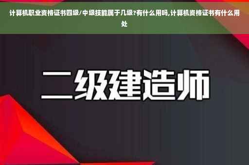 计算机职业资格证书四级/中级技能属于几级?有什么用吗,计算机资格证书有什么用处