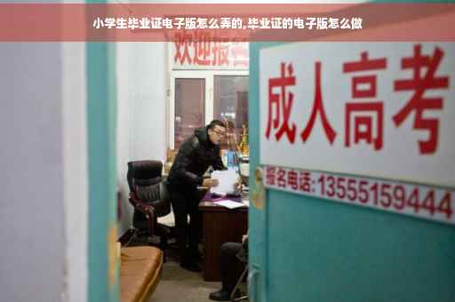 小学生毕业证电子版怎么弄的,毕业证的电子版怎么做