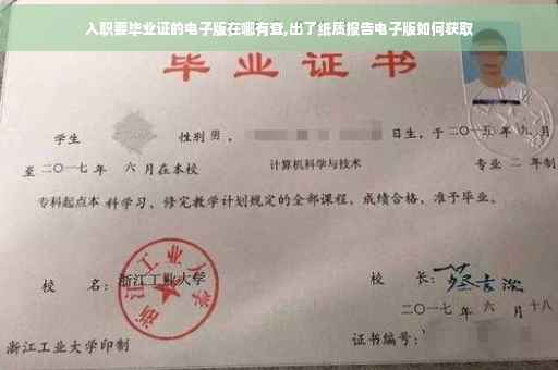 入职要毕业证的电子版在哪有查,出了纸质报告电子版如何获取