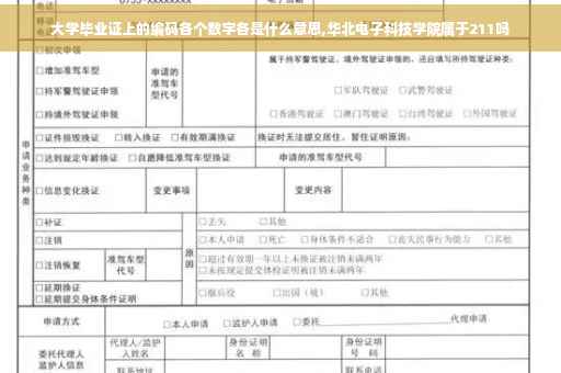 大学毕业证上的编码各个数字各是什么意思,华北电子科技学院属于211吗