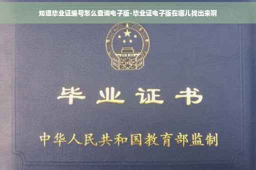 知道毕业证编号怎么查询电子版-毕业证电子版在哪儿找出来啊