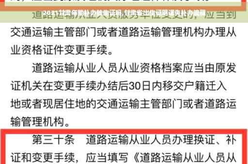 2021甘肃年能补办独生证吗,甘肃省出生证明遗失补办流程