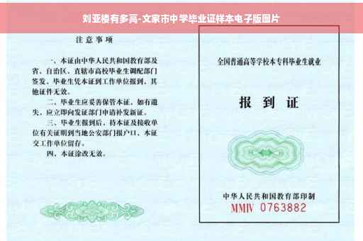 刘亚楼有多高-文家市中学毕业证样本电子版图片