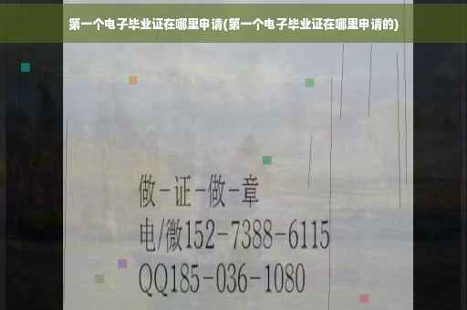 第一个电子毕业证在哪里申请(第一个电子毕业证在哪里申请的)