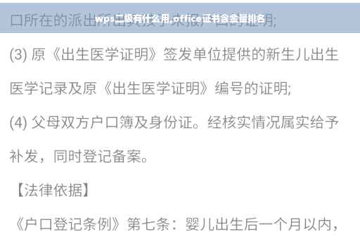 wps二级有什么用,office证书含金量排名