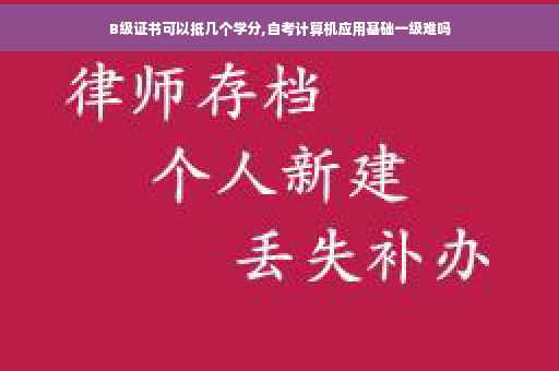 B级证书可以抵几个学分,自考计算机应用基础一级难吗