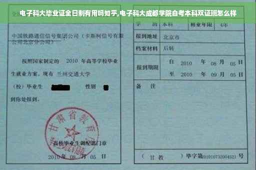 电子科大毕业证全日制有用吗知乎,电子科大成都学院自考本科双证班怎么样