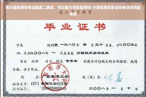 有计算机等级考试国家二级证，可以做为评职称用吗-计算机相关职业资格证书吗能考吗