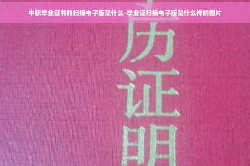 中职毕业证书的扫描电子版是什么-毕业证扫描电子版是什么样的图片