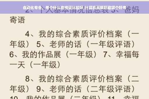 自动化专业，考个什么资格证比较好,计算机高级职称哪个好考